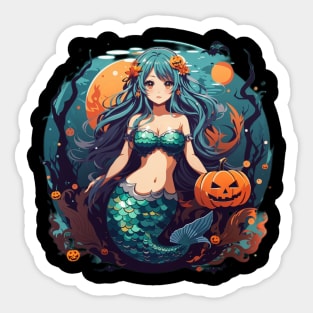 Pretty Little Halloween Mermaid Sticker